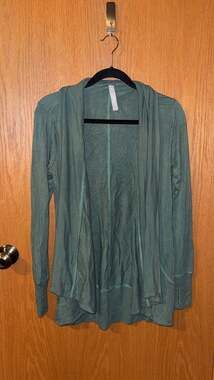 Athleta Pranayama Restore Wrap Sage Green Modal Cardigan